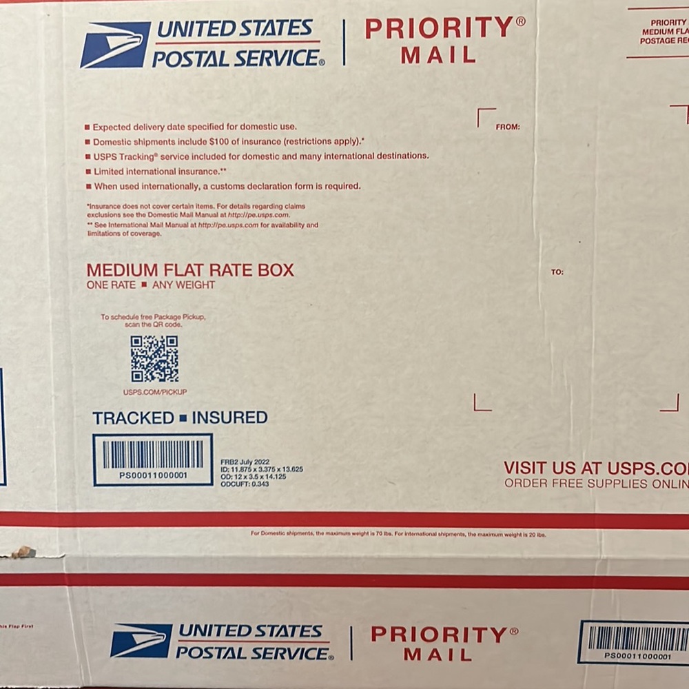 USPS Priority Mail Medium Flat Rate Box